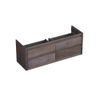 Forzalaqua Gela 2.0 meuble sous-lavabo 160x51x60cm avec 4 tiroirs à fermeture douce sans poignées Chêne massif Charcoal SW492310