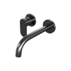 BRAUER Gunmetal Edition Wastafelmengkraan inbouw - gebogen uitloop rechts - hendel breed plat - inclusief inbouwdeel - model C2 PVD - geborsteld gunmetal SW715894