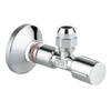 GROHE robinet d'arrêt d'angle à raccord compression avec bague d'étanchéité en téflon 1/2 x3/8 avec poignée métallique chromée SW32008