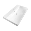 Saniclass Wave wastafel - 80x46x7.5cm - 1 kraangat - glans wit SW444799