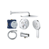 Grohe Grohtherm Ensemble de douche pluie - encastrable - pommeau rond - douchette ronde - bras mural courbé - chrome SW1235158