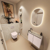 MONDIAZ TURE-DLUX Meuble WC 60cm Rosee. EDEN lavabo Ostra position gauche. Avec 1 trou de robinet. SW1105001