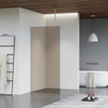 FugaFlow Eccelente Vetro douche à l'italienne salle de bain - 100x200cm - verre fumé - bras plafond - inox brossé SW1124448