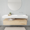 MONDIAZ ALAN 150cm badmeubel onderkast washed oak 1 lade Vrijhangende wastafel cloud rechts zonder kraangat kleur talc SW408602 MONDIAZ ALAN 150cm badmeubel onderkast washed oak 1 lade Vrijhangende wastafel cloud rechts zonder kraangat kleur talc SW408602