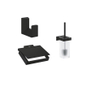 GROHE Selection Cube Toiletaccessoires - toiletrolhouder - met klep - toiletborstelset - handdoekhaak - phantom black SW1204356