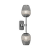 Astro Tacoma Twin Wandlamp/Plafondlamp - 230V - IP44 - ovaal - geribbeld - smoke glas - chroom SW1569666