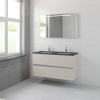 Bruynzeel Miko badmeubelset 66.5x121x51cm 2 kraangaten 2 wasbakken 2 lades met spiegel met softclose kasjmier grijs SW384575 Bruynzeel Miko badmeubelset 66.5x121x51cm 2 kraangaten 2 wasbakken 2 lades met spiegel met softclose kasjmier grijs SW384575