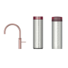 Quooker BE Fusion Round robinet d'eau bouillante - bec pivotant - PRO3 incl. réservoir Cube - Eau chaude / bouillante / gazeuse / filtrée - Cuivre rosé SW976923