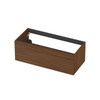 INK Wastafelonderkast - 100x45x35cm - 1 lade - opliggende grepen - MFC - Warm walnoot SW1405904