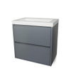 Saniclass New Future small Badmeubelset 60x60x38.5cm met Mineraalmarmeren wastafel 1 kraangat Mat grijs SW398203 Saniclass New Future small Badmeubelset 60x60x38.5cm met Mineraalmarmeren wastafel 1 kraangat Mat grijs SW398203