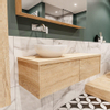 MONDIAZ LUSH 120cm badmeubel washed oak 2 lades wastafel BARCO links zonder kraangat SW409564 MONDIAZ LUSH 120cm badmeubel washed oak 2 lades wastafel BARCO links zonder kraangat SW409564