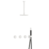 Hotbath Cobber IBS70 Regendoucheset - inbouw - 30cm plafondarm - 20cm ronde hoofddouche - staafhanddouche - mat wit SW678218