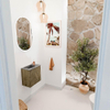 Mondiaz JOYA-DLUX 40cm toiletmeubel - kleur Dusk - Wastafel FAYE positie Links 1 kraangat kleur Sombra. SW1426109