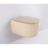 QeramiQ Dely Swirl WC suspendu - 36.5x53cm - à fond creux - sans bride - avec abattant slim - beige SW1026263