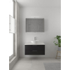 Bruynzeel Combo badmeubelset 90x45cm 1 wasbak 2 lades met spiegelkast met softclose ceramic zijde zwart SW383544 Bruynzeel Combo badmeubelset 90x45cm 1 wasbak 2 lades met spiegelkast met softclose ceramic zijde zwart SW383544