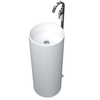 Arcqua Crosstone Wendy lavabo - 36x36x90cm - rond - sans trou de robinet - îlot - blanc mat SW538270