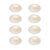 QAZQA Dept spot encastré - set de 8 - 7.8x7.8x6.5cm - dimmable - IP44 - blanc mat SW1209711