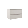 Saniclass Chacito Ensemble meuble de salle de bains - 60x40x55cm - peu profond - 2 tiroirs - sans poignées - vasque blanc brillant - 1 trou de robinet - cotton mat (beige) SW1225242