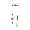 Hotbath Cobber IBS20 Regendoucheset - inbouw - 35cm wandarm - 20cm ronde hoofddouche - staafhanddouche - geborsteld nikkel (RVS) SW440633