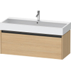 Duravit Ketho.2 Wastafelonderbouwkast - met 1 lade - voor enkele wastafel - 118.4x46x44cm - met greep antraciet - natuur eiken mat SW772792