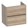 BRAUER Adore meuble sous-lavabo peu profond - 60x39x55cm - 2 tiroirs softclose - sans poignées - 1 découpe pour siphon - Sunlit SW1198440