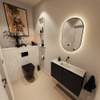 MONDIAZ TURE-DLUX Meuble toilette - 80cm - Urban - EDEN - vasque Ostra - position centrale - sans trou de robinet SW1104677