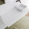 Mondiaz Lagom Meuble salle de bains 120x30.9x45cm Solid Surface Talc 2 tiroirs avec lavabo BINX vasque à poser Droite sans trous de robinet SW409019