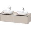 Duravit Ketho.2 Wastafelonderbouwkast - inclusief consoleplaat - met 2 laden - voor dubbele waskommen - 160x55x45.9cm - met handgrepen antraciet - taupe mat SW771865