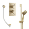 Crosswater MPRO Handdoucheset - 2 hendels - badafvoer - handdouche - glijstang - geborsteld messing (goud) SW1472636
