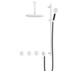 Hotbath Cobber IBS70 Regendoucheset - inbouw - 15cm plafondarm - 30cm ronde hoofddouche - 3 standen handdouche - glijstang - mat wit SW678223