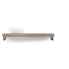 Looox Wood collection plan sous vasque - 120x46cm - Avec porte-serviettes noir mat - Chêne massif Old grey SW73140