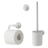 Tiger Urban Set d’accessoires de toilettes Brosse de toilettes avec support Porte-rouleau de toilettes sans couvercle Patère Blanc SW877665