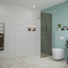 Fortifura Galeria Douche à l'italienne - 70x200cm - verre fumé - Inox brossé SW876900