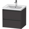 Duravit Ketho.2 Wastafelonderbouwkast - met 2 laden - 58.4x45.5x54.9cm - met grepen antracietgrafiet - supermat grafiet (grijs) SW772985