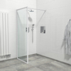 Saniclass Bellini Paroi de douche italienne 90x200cm verre de sécurité clair cadre blanc mat autour antcalcaire SW491649