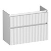BRAUER Delight Wavy meuble sous-lavabo peu profond 80 2 tiroirs softclose - sans poignée - 1 évidement pour siphon - blanc mat SW1199629