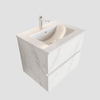 MONDIAZ VICA 60cm badmeubel carrara marmer 2 lades wastafel denia midden met 1 kraangat SW410270 MONDIAZ VICA 60cm badmeubel carrara marmer 2 lades wastafel denia midden met 1 kraangat SW410270