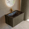 Mondiaz KURVE-DLUX Ensemble meuble de salle de bains - 70x46x40cm - 1 tiroir - lavabo solid surface - central - 1 trou de robinet - Shadow SW1414636