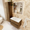 MONDIAZ VICA Ensemble meuble de salle de bains - 70x50cm - 2 tiroirs - Chai - lavabo MOON central - 1 trou de robinet - Talc SW1223461