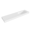 Mondiaz BIG SMALL wastafel - 180x46x12cm - wasbak rechts - zonder kraangat - talc (wit) SW433618