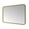 Hotbath &MORE Spiegel - 120x80cm - direct en indirect LED - color changing - spiegelverwarming - met afstandsbediening - PVD - geborsteld zwart SW1246067