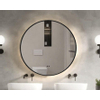 Saniclass Lonato Miroir avec éclairage rond diamètre 60cm avec éclairage LED indirect avec chauffe miroir et interrupteur infrarouge noir mat SW643409