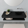 MONDIAZ ALAN 120cm - Ensemble meuble de salle de bains - solid surface - tablette avec lavabo suspendu - vasque à droite - 0 trous de robinet - urban SW408855