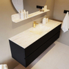 Mondiaz VICA-DLUX ensemble de meuble de salle de bain - 150cm - meuble sous-vasque urban - 2 tiroirs - lavabo encastré cloud milieu - 1 trou de robinet - version haute de 60cm - ostra SW1087249