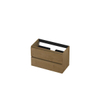 INK Wastafelonderkast - 80x40x52cm - 2 lades - greeploos - met houten keerlijst - MDF - Natur SW439212