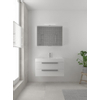 Bruynzeel Bando badmeubelset 90x45cm 1 kraangat 1 wasbak 2 lades met spiegelkast met softclose Composiet glans wit SW383451 Bruynzeel Bando badmeubelset 90x45cm 1 kraangat 1 wasbak 2 lades met spiegelkast met softclose Composiet glans wit SW383451