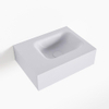 MONDIAZ LEX Opbouwwastafel 40x30x12cm 0 kraangaten wasbak rechts Solid Surface Cale mat SW476478 MONDIAZ LEX Opbouwwastafel 40x30x12cm 0 kraangaten wasbak rechts Solid Surface Cale mat SW476478