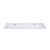 HR badmeubelen Cover Lavabo - 141x46.5x1.8cm - 2 trous de robinet - 2 vasques - céramique blanc SW533037