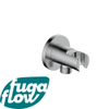 FugaFlow Eccelente Sobrado Coude pour flexible de douche avec rosace ronde Inox brossé SW1123181