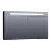 BRAUER Promise Deluxe armoire de toilette - 120x70x15cm - avec éclairage direct - 2 portes miroir double face - noir mat SW371663